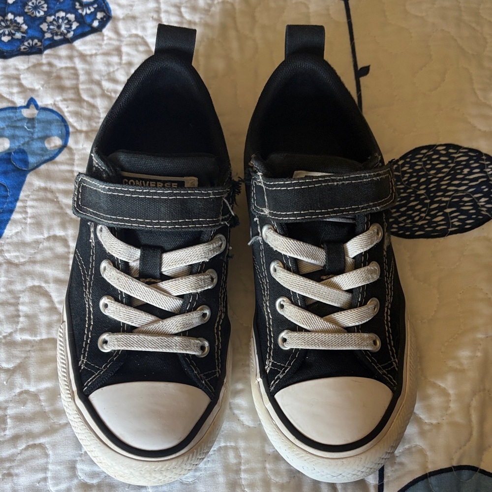 Converse Kids Black and White Velcro Sneakers